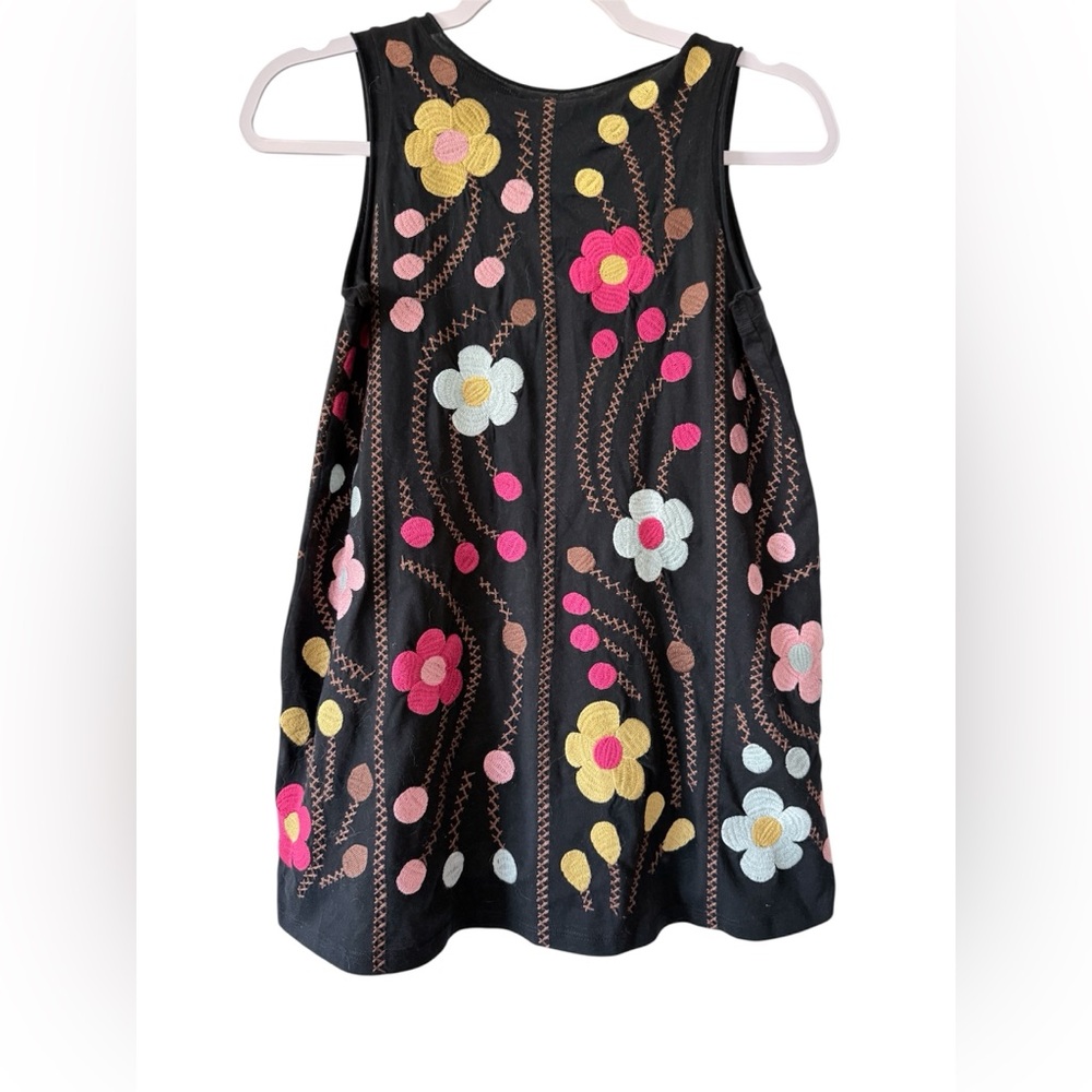 NWT Johnny Was Joni Raw Edge women’s XS v-neck sleeveless black floral tank top - Picture 2 of 4